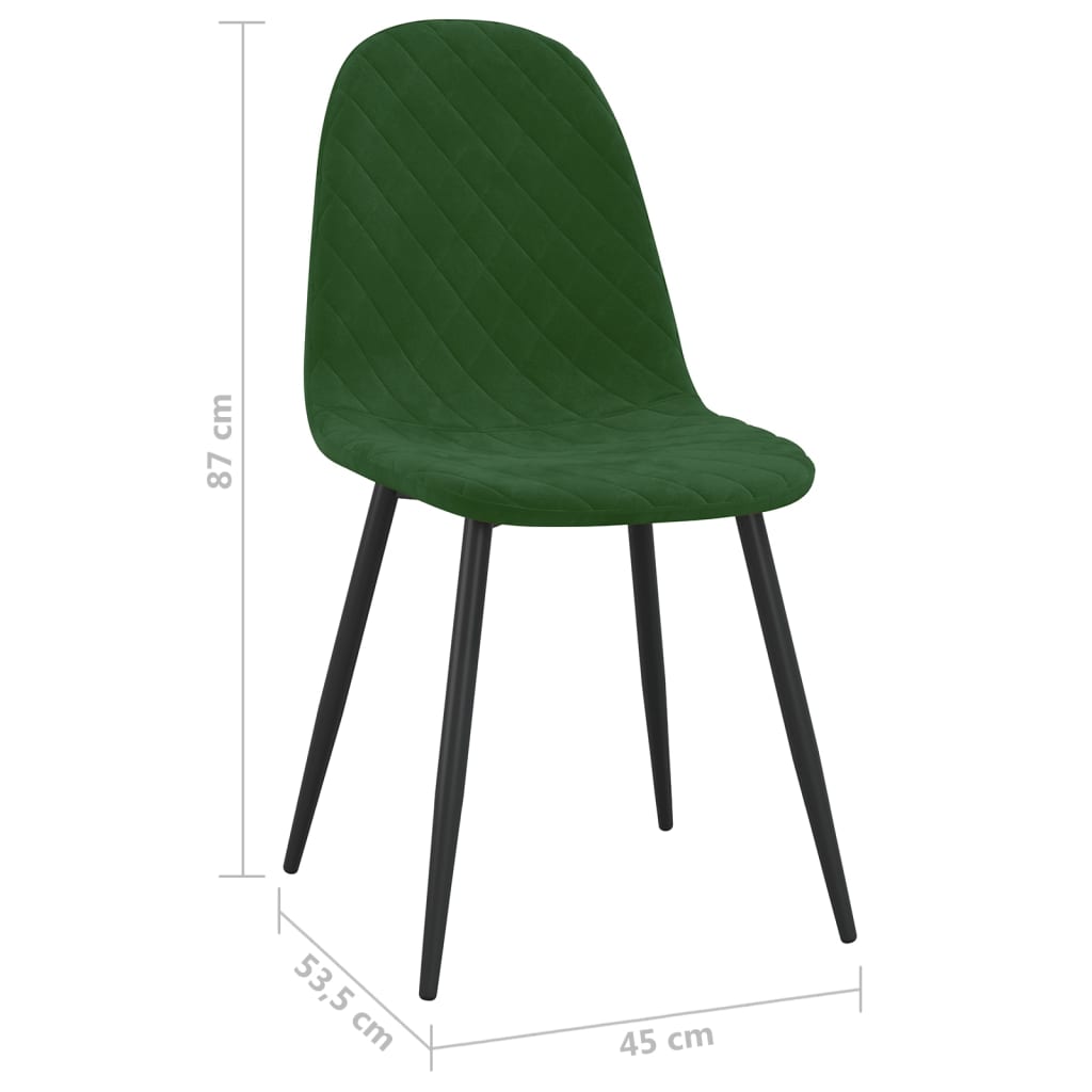 Chaises à manger lot de 2 Vert foncé Velours - XIOS