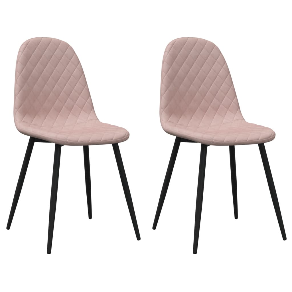 Chaises à manger lot de 2 rose velours - XIOS
