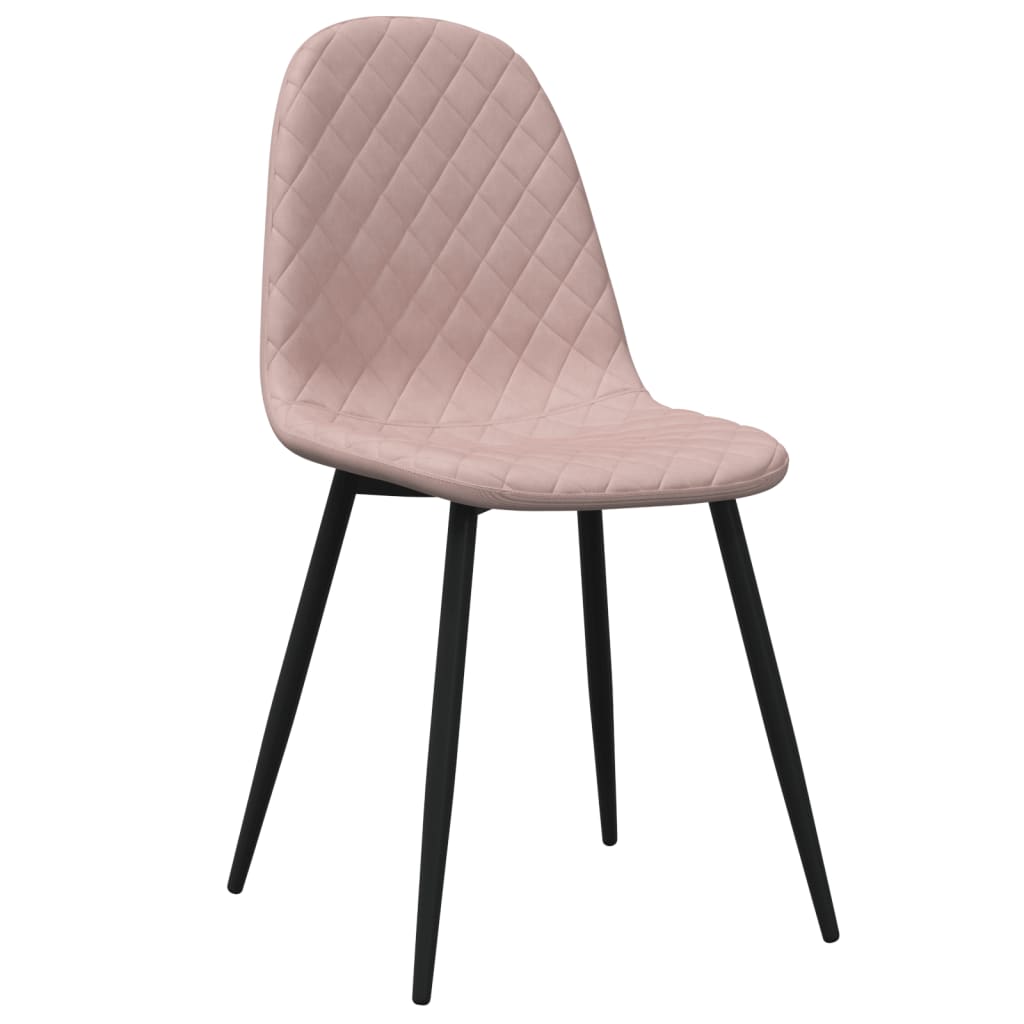 Chaises à manger lot de 2 rose velours - XIOS