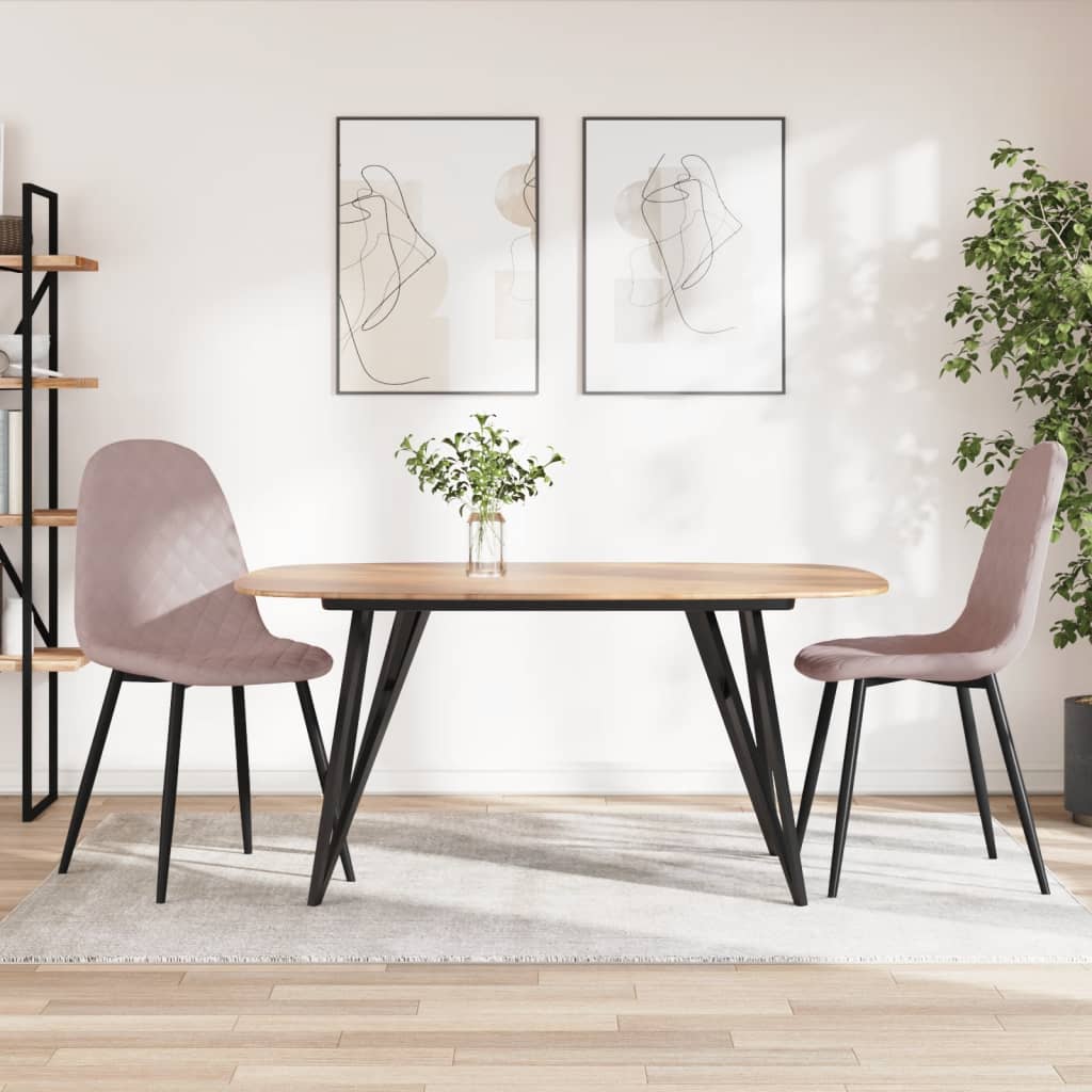 Chaises à manger lot de 2 rose velours - XIOS