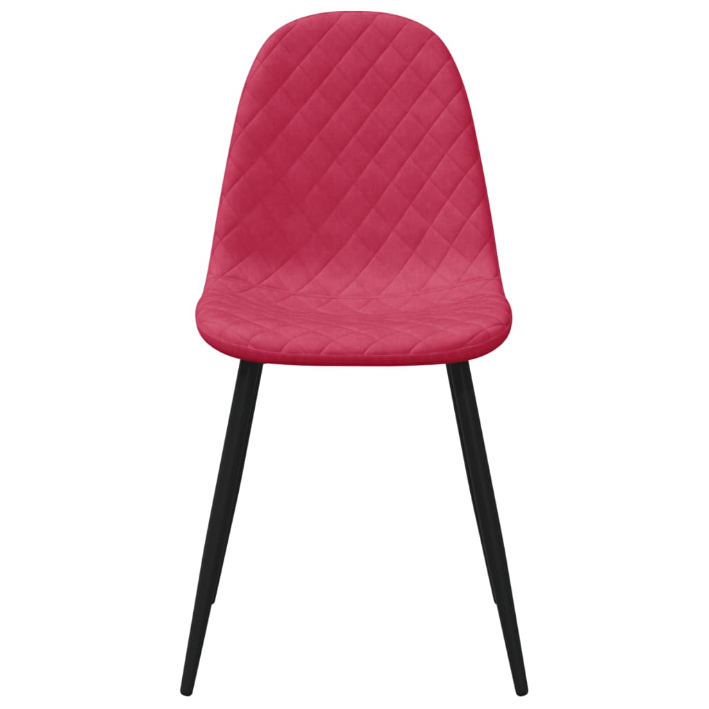 Chaises à manger lot de 2 Rouge bordeaux Velours - XIOS