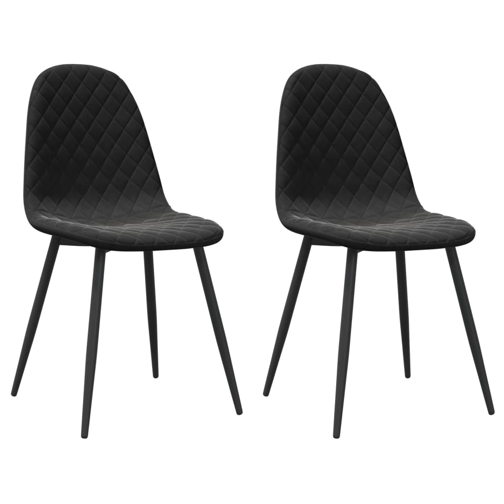Chaises à manger lot de 2 Noir Velours - XIOS
