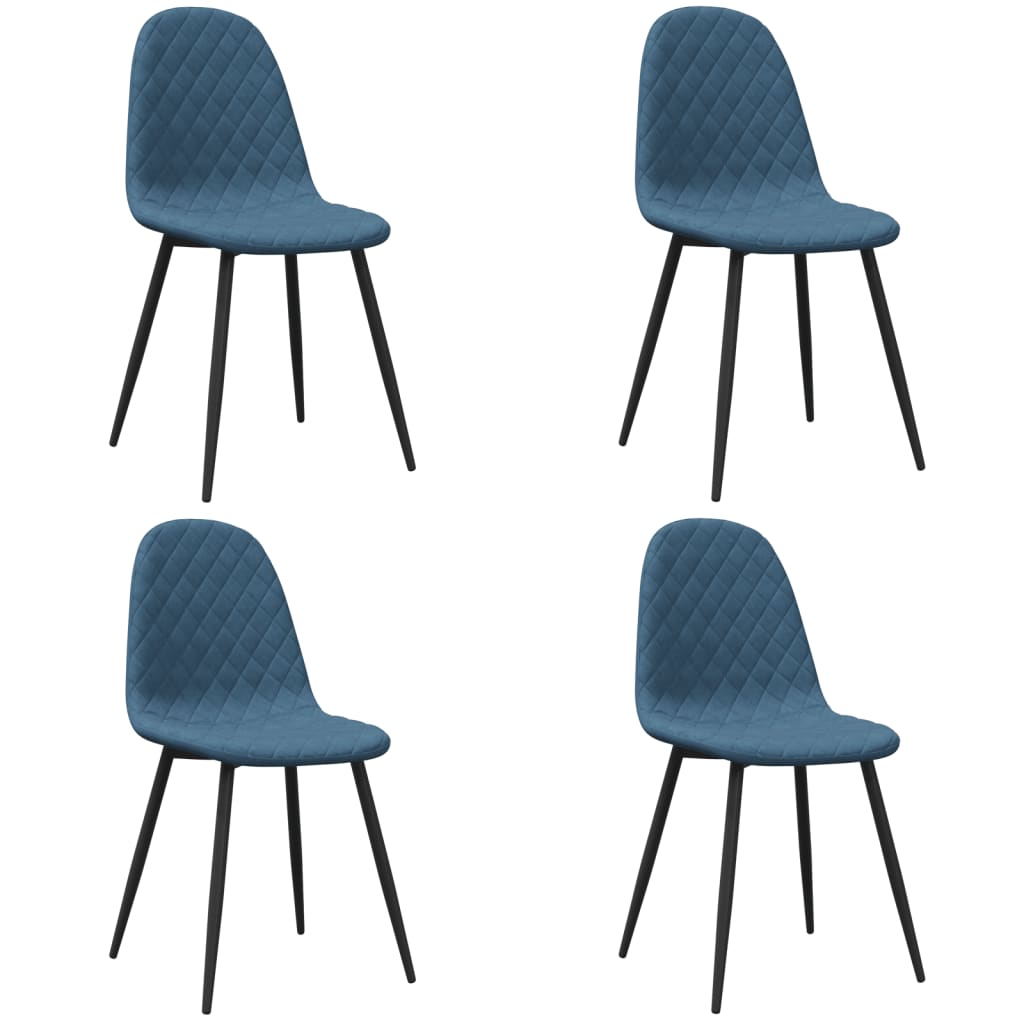 Chaises à manger lot de 4 Bleu Velours - XIOS