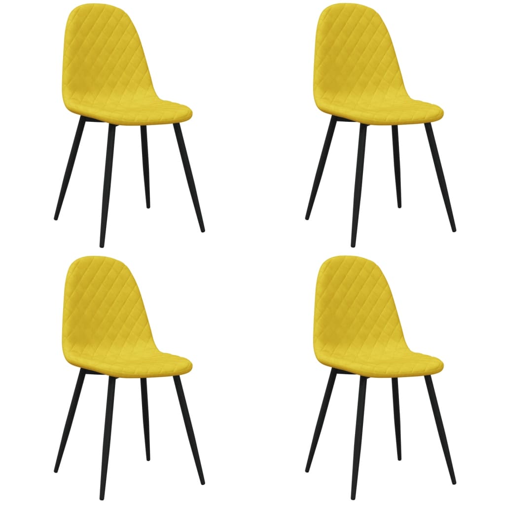 Chaises à manger lot de 4 Jaune moutarde Velours - XIOS