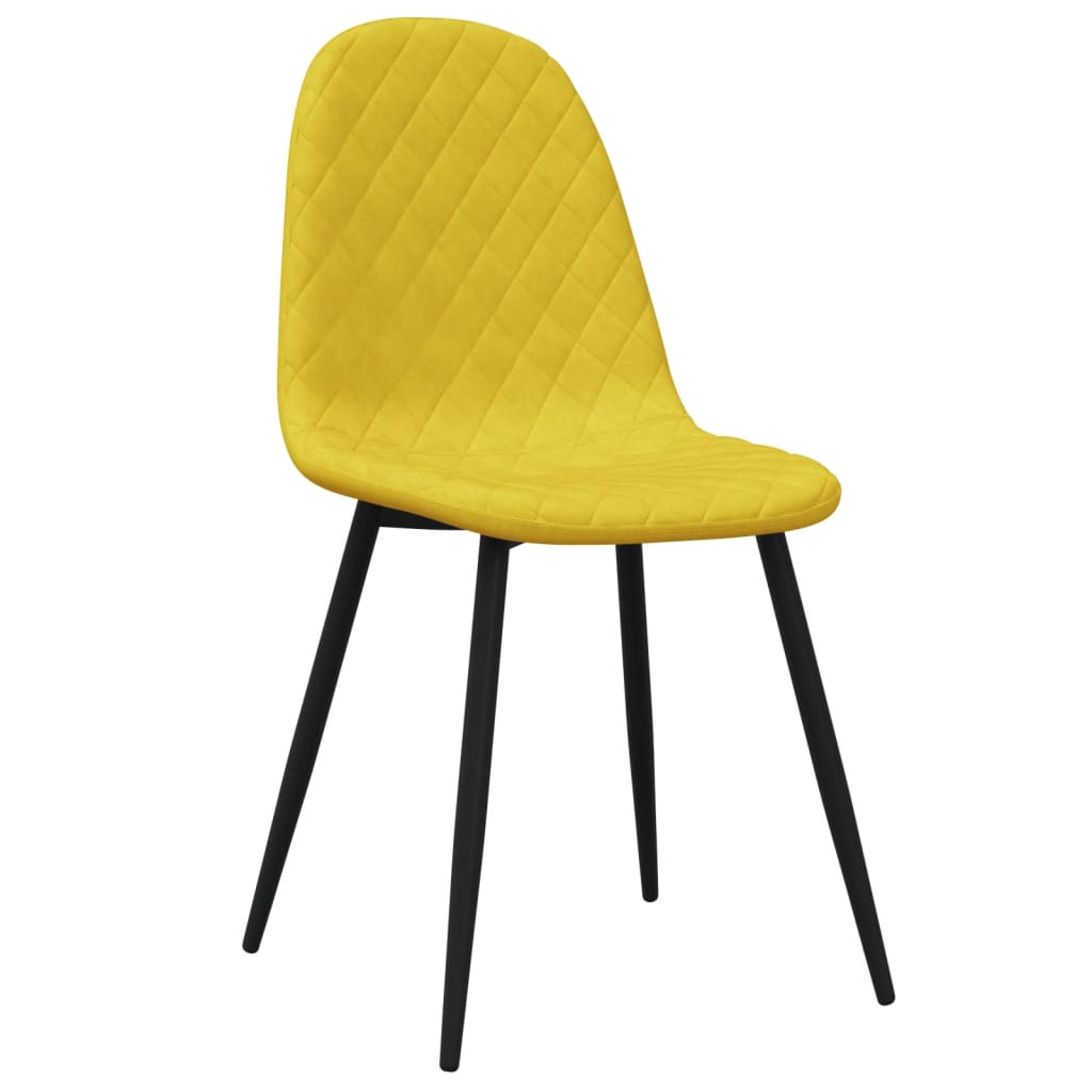 Chaises à manger lot de 4 Jaune moutarde Velours - XIOS