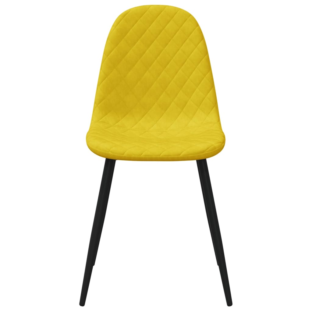 Chaises à manger lot de 4 Jaune moutarde Velours - XIOS