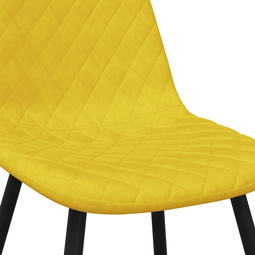 Chaises à manger lot de 4 Jaune moutarde Velours - XIOS