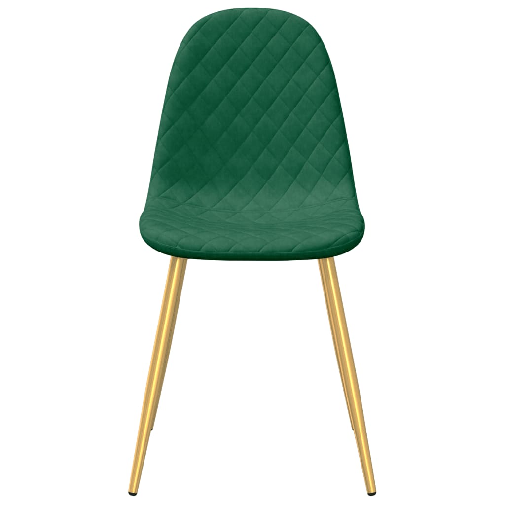 Chaises à manger lot de 2 vert foncé velours - XIOS