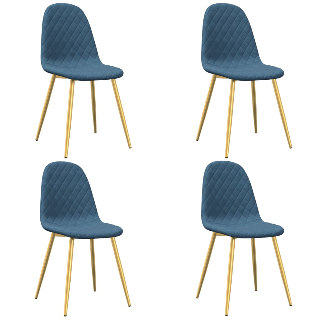 Chaises à manger lot de 4 Bleu Velours - XIOS