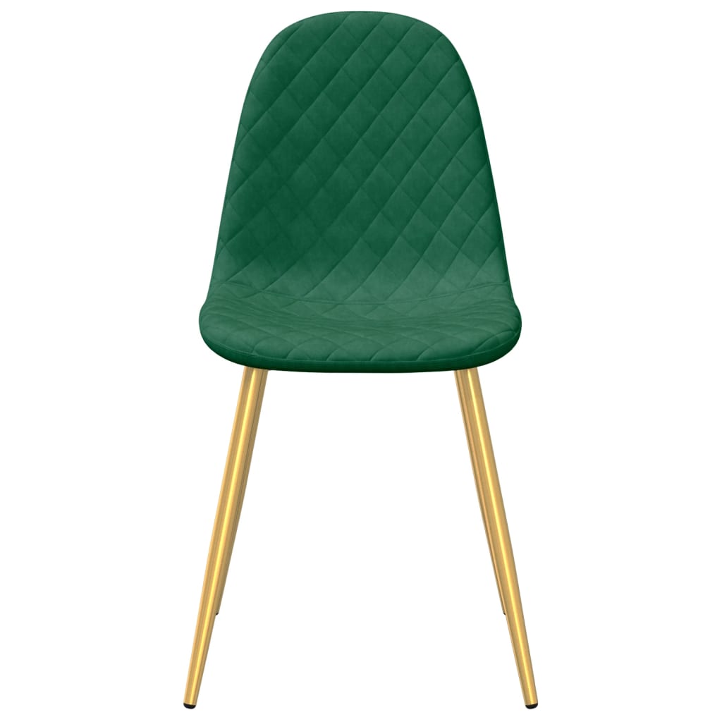 Chaises à manger lot de 4 Vert foncé Velours - XIOS