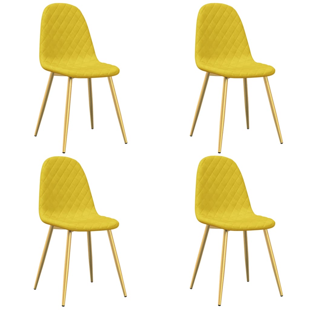 Chaises à manger lot de 4 Jaune moutarde Velours - XIOS