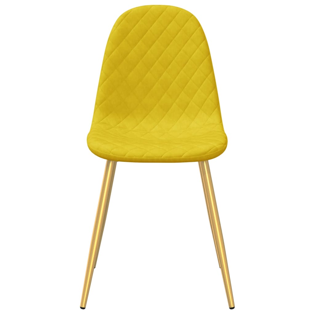 Chaises à manger lot de 4 Jaune moutarde Velours - XIOS