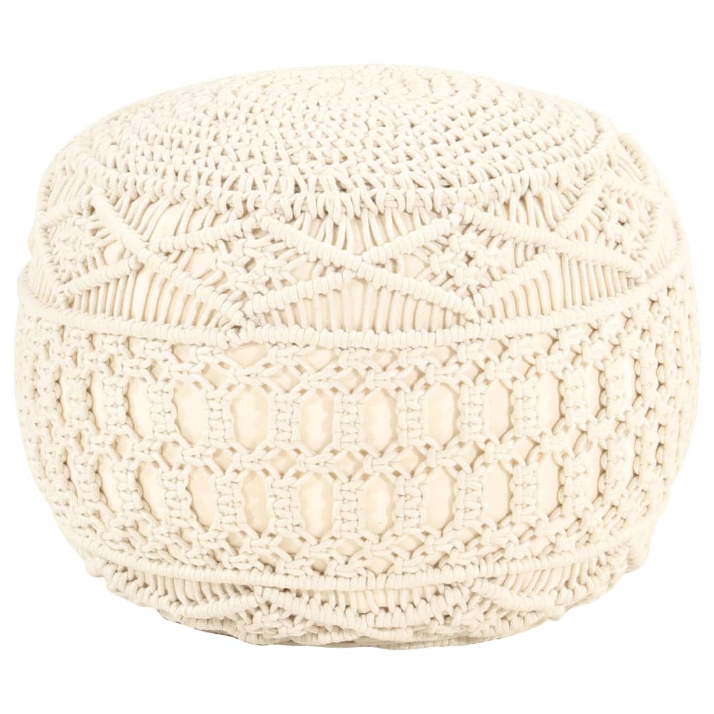 Pouf fait à la main en macramé 45x30 cm Coton - XIOS