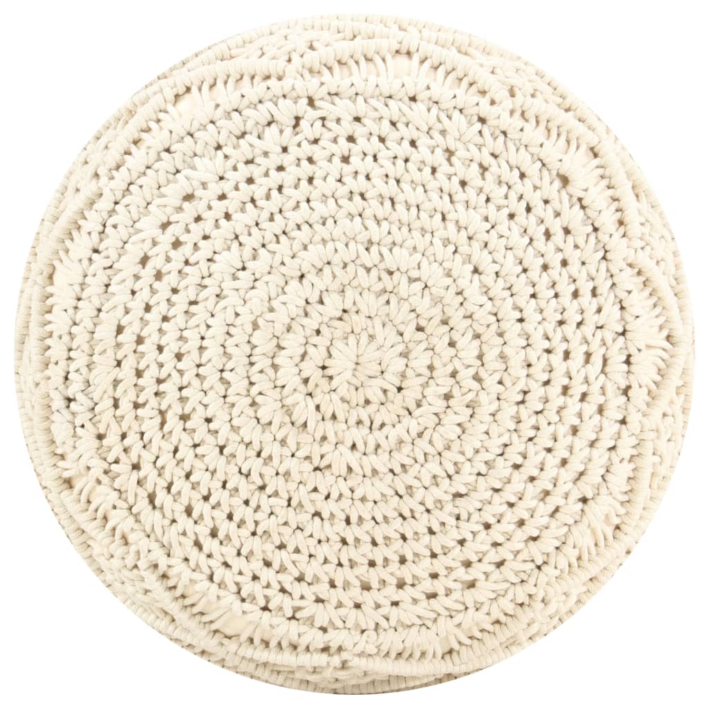Pouf fait à la main en macramé 45x30 cm Coton - XIOS