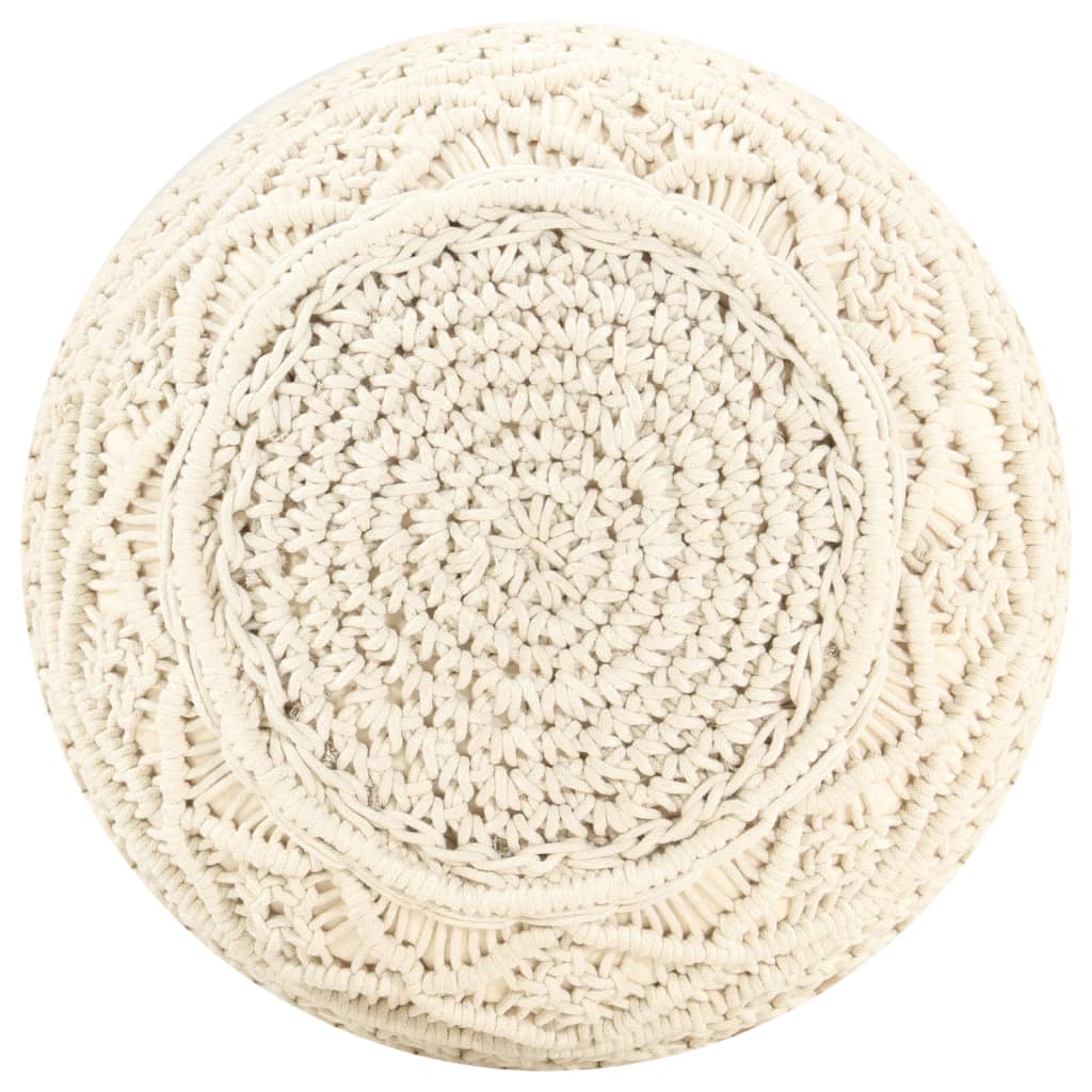 Pouf fait à la main en macramé 45x30 cm Coton - XIOS