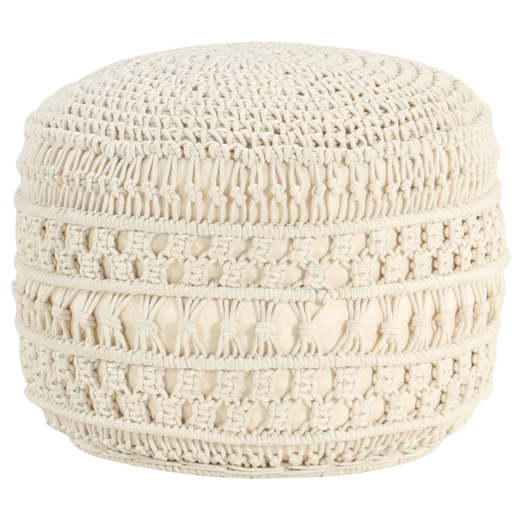 Pouf fait à la main en macramé 45x30 cm Coton - XIOS