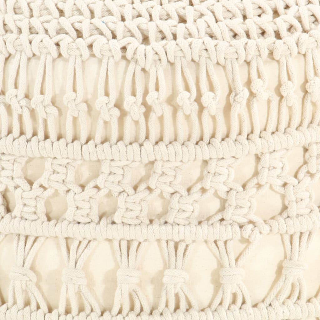 Pouf fait à la main en macramé 45x30 cm Coton - XIOS