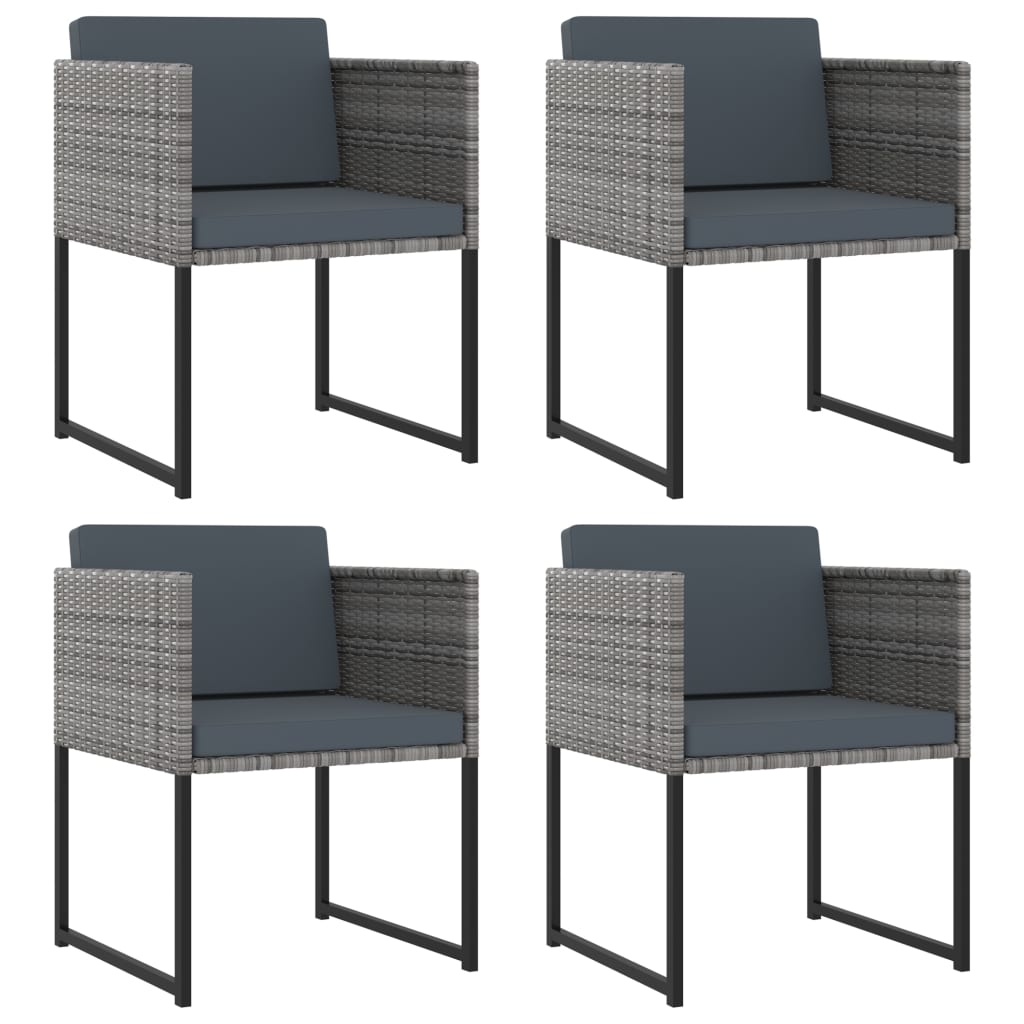 Ensemble à manger de jardin coussins 9pcs Résine tressée Gris