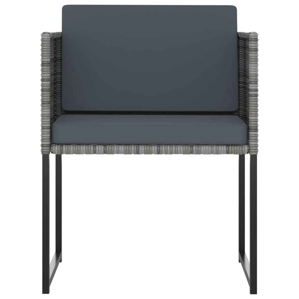 Ensemble à manger de jardin coussins 9pcs Résine tressée Gris