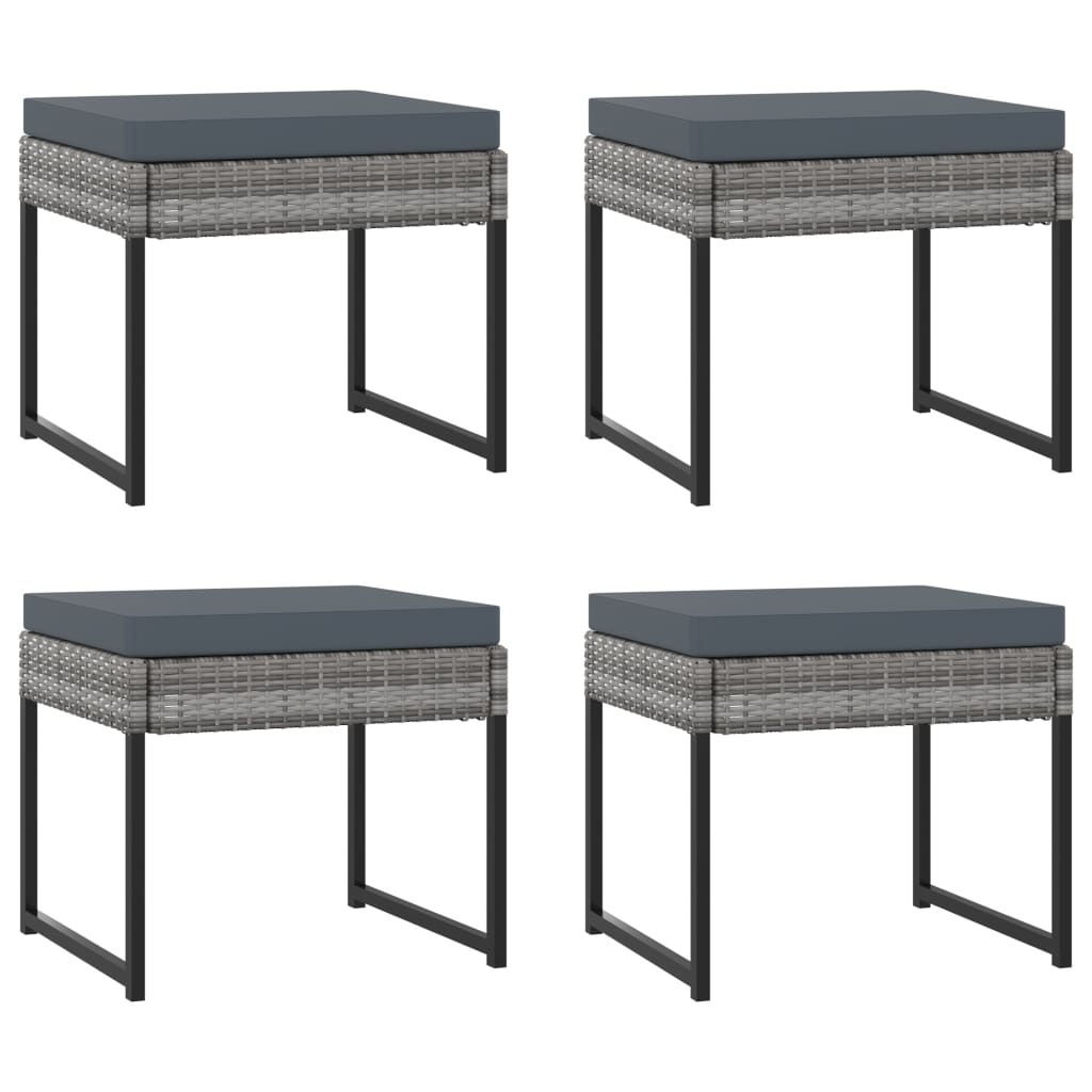 Ensemble à manger de jardin coussins 9pcs Résine tressée Gris