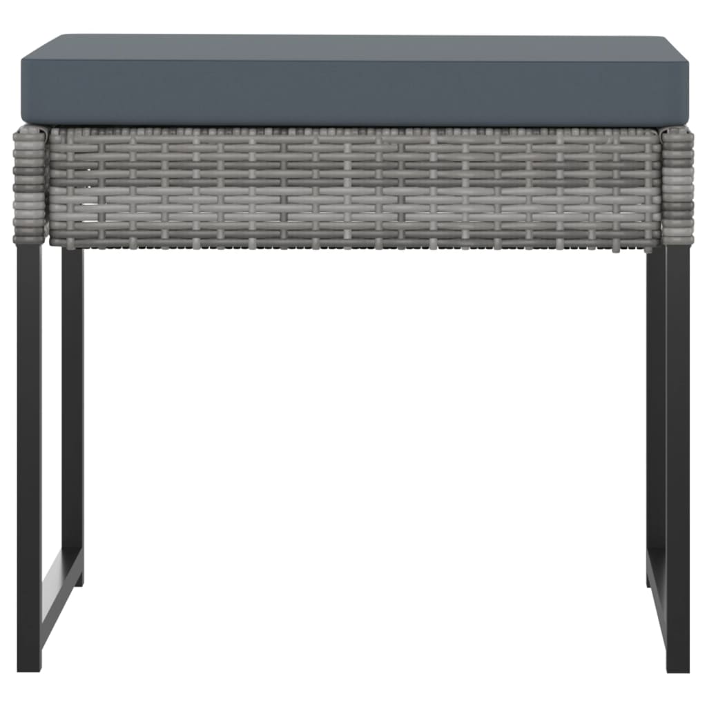 Ensemble à manger de jardin coussins 9pcs Résine tressée Gris