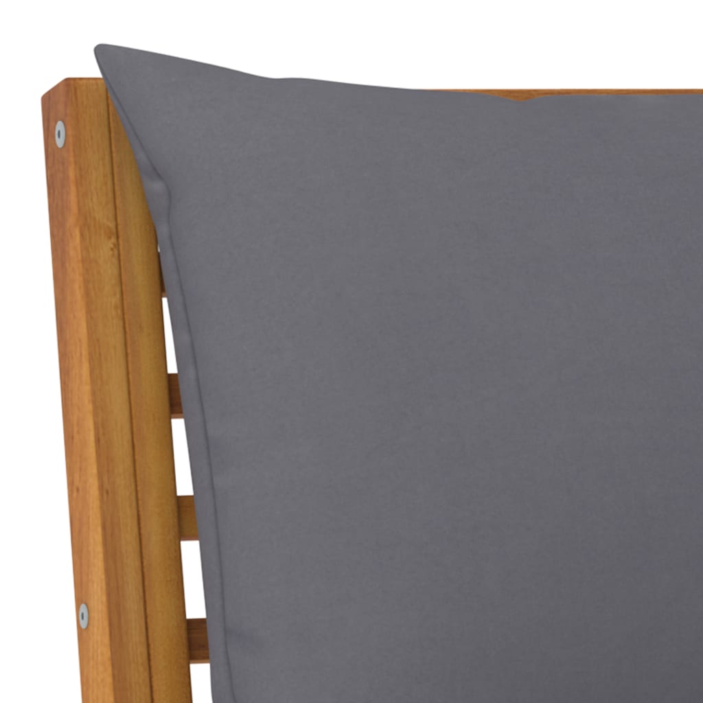 Salon de jardin 4 pcs avec coussin Bois d'acacia solide