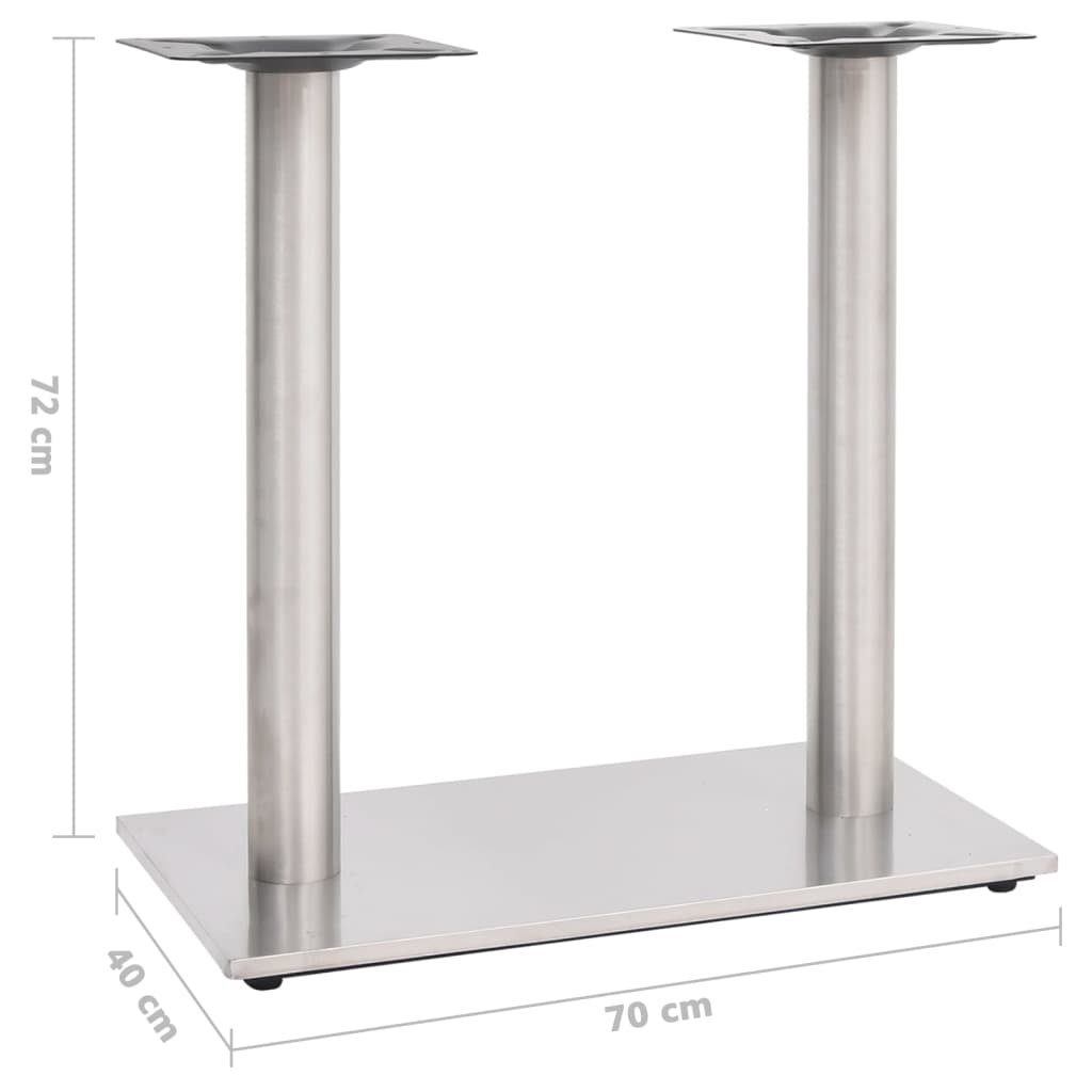 Pied de table de bistro Argenté 70x40x72 cm Acier inoxydable - XIOS