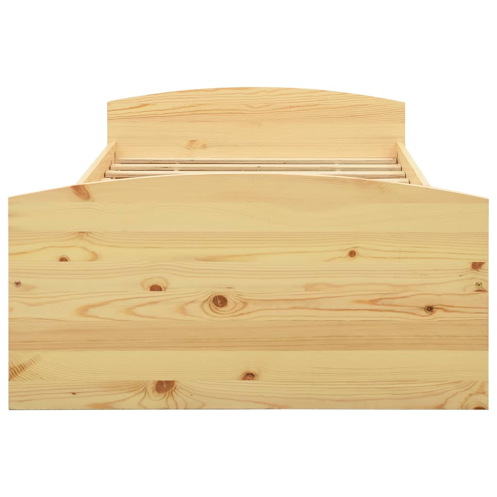 Cadre de lit avec 2 tiroirs bois de pin massif 90x200 cm - XIOS