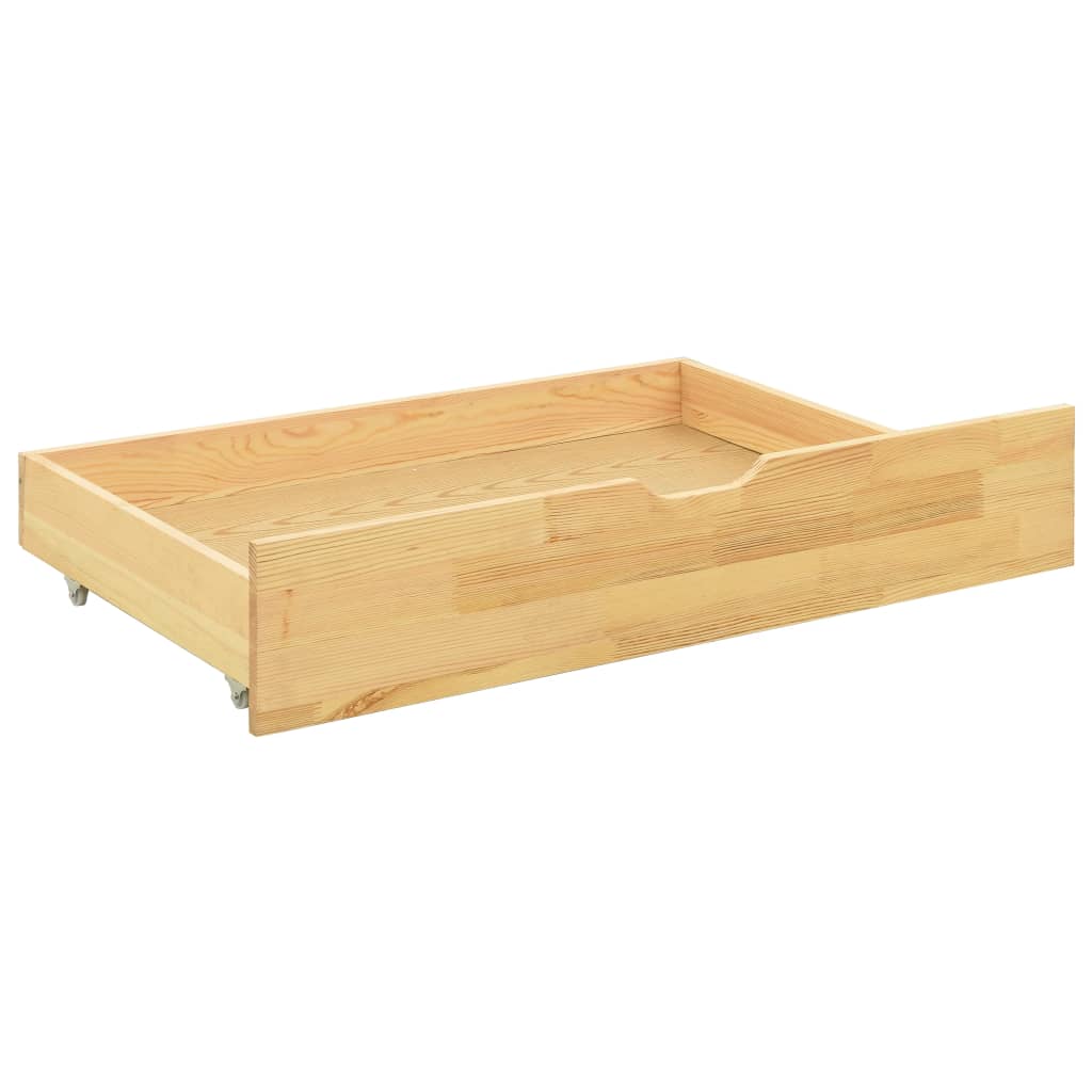 Cadre de lit avec 2 tiroirs bois de pin massif 90x200 cm - XIOS