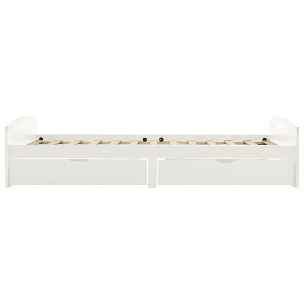 Cadre de lit avec 2 tiroirs sans matelas blanc 90x200 cm - XIOS
