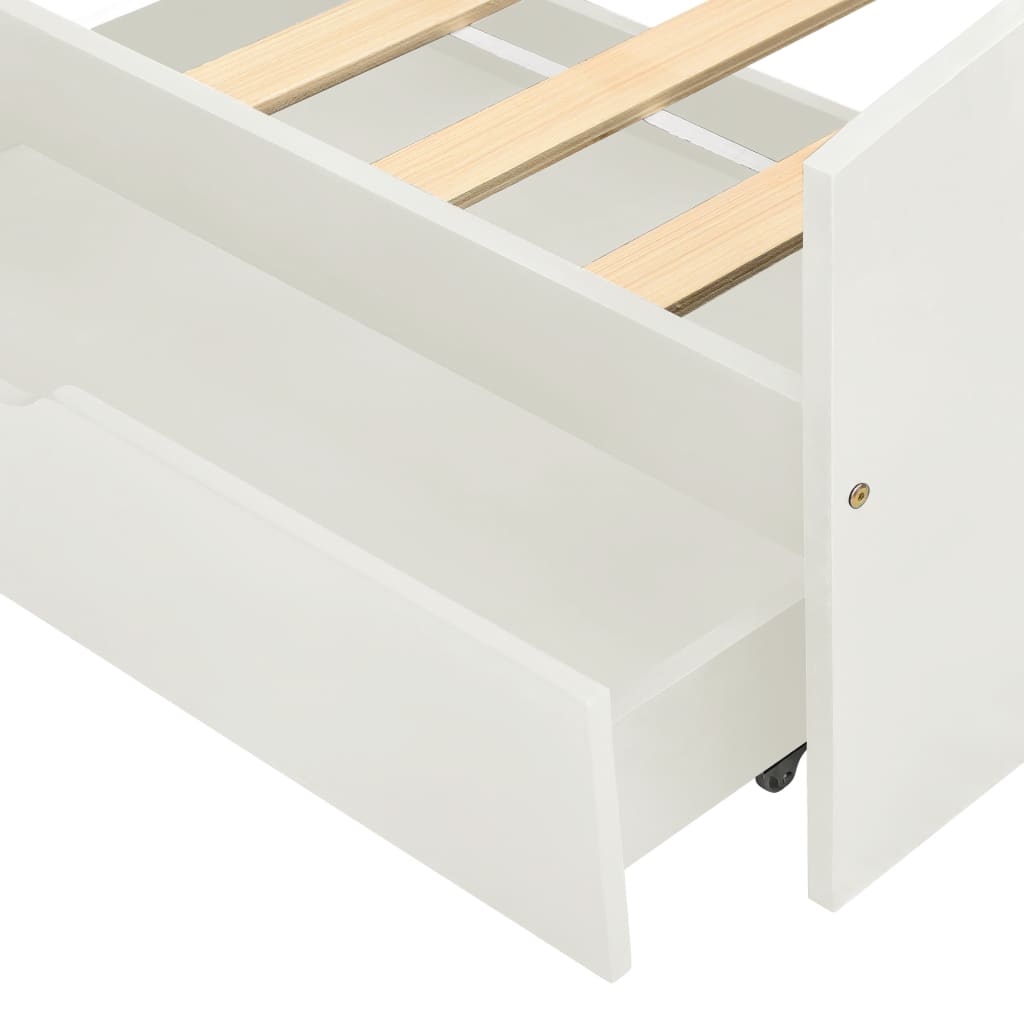Cadre de lit avec 2 tiroirs sans matelas blanc 90x200 cm - XIOS