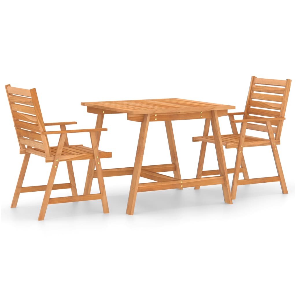 Ensemble à manger de jardin 3 pcs Bois d'acacia solide