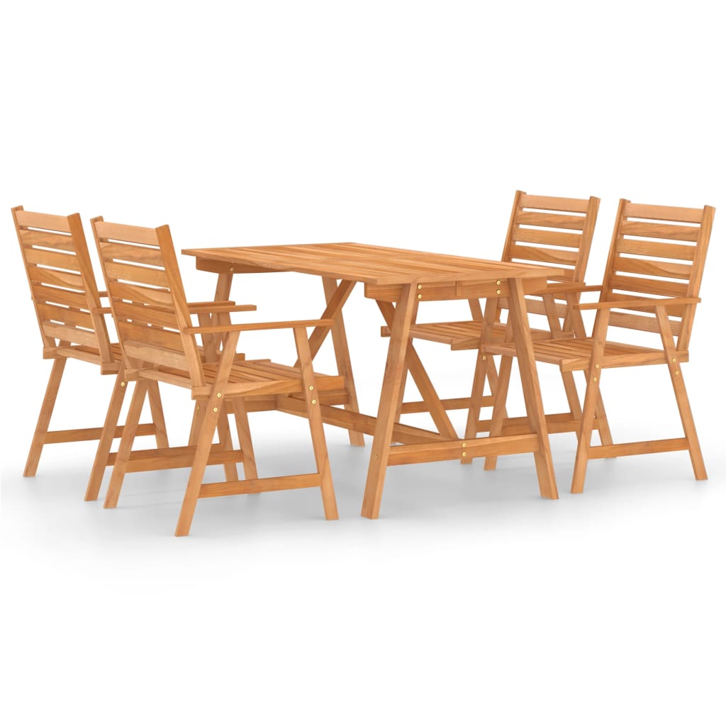 Ensemble à manger de jardin 5 pcs Bois d'acacia solide
