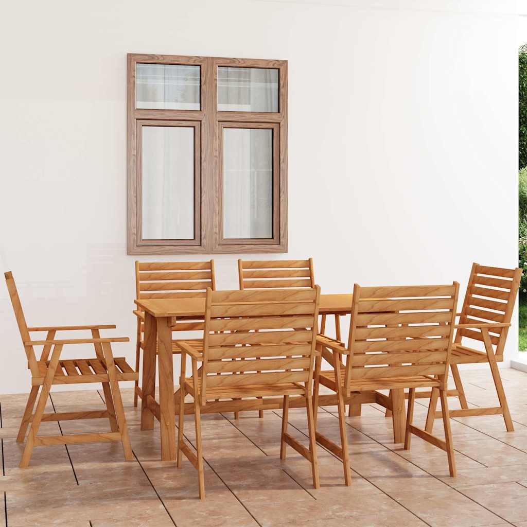 Ensemble à manger de jardin 7 pcs Bois d'acacia solide