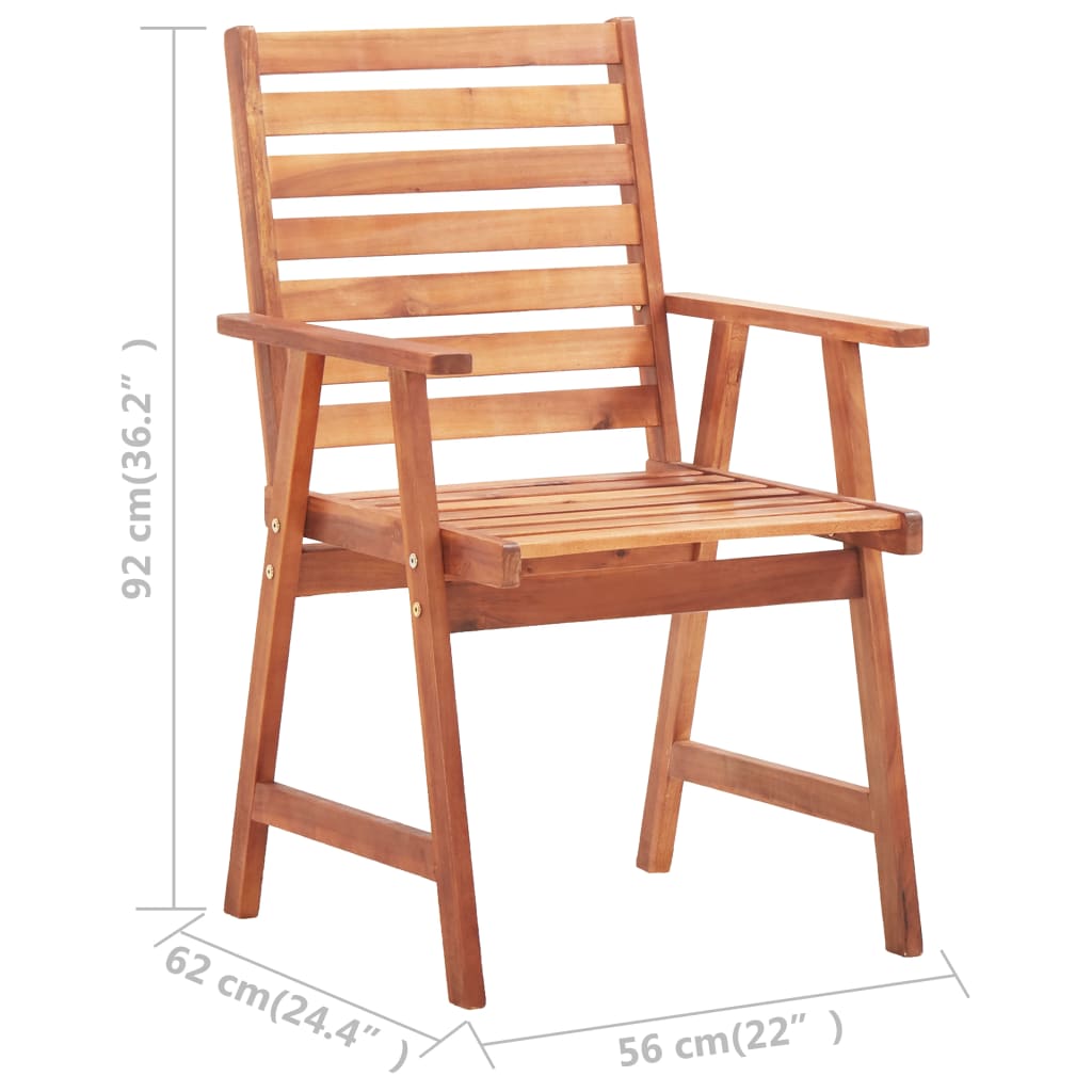 Ensemble à manger de jardin 7 pcs Bois d'acacia solide