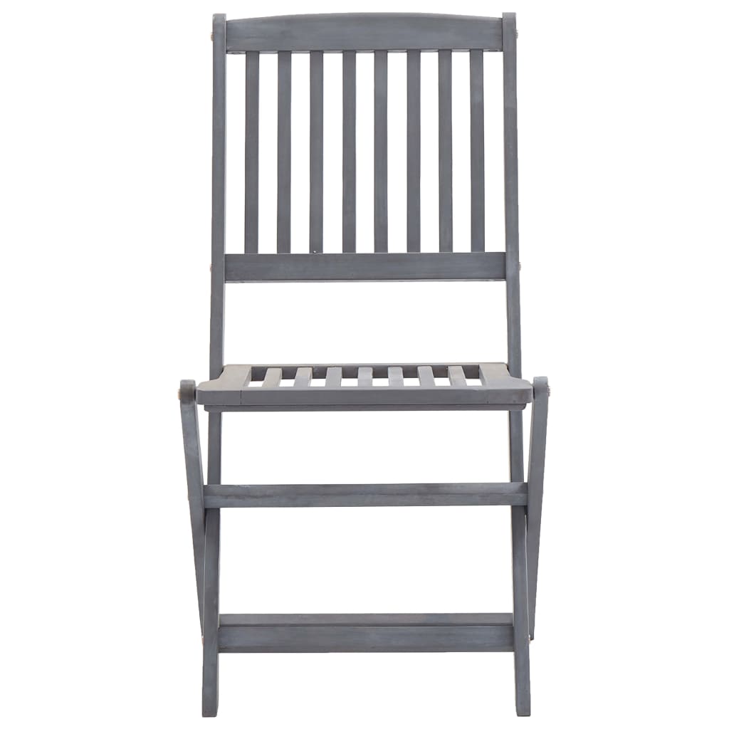 Ensemble à manger de jardin 5 pcs Bois d'acacia massif Gris