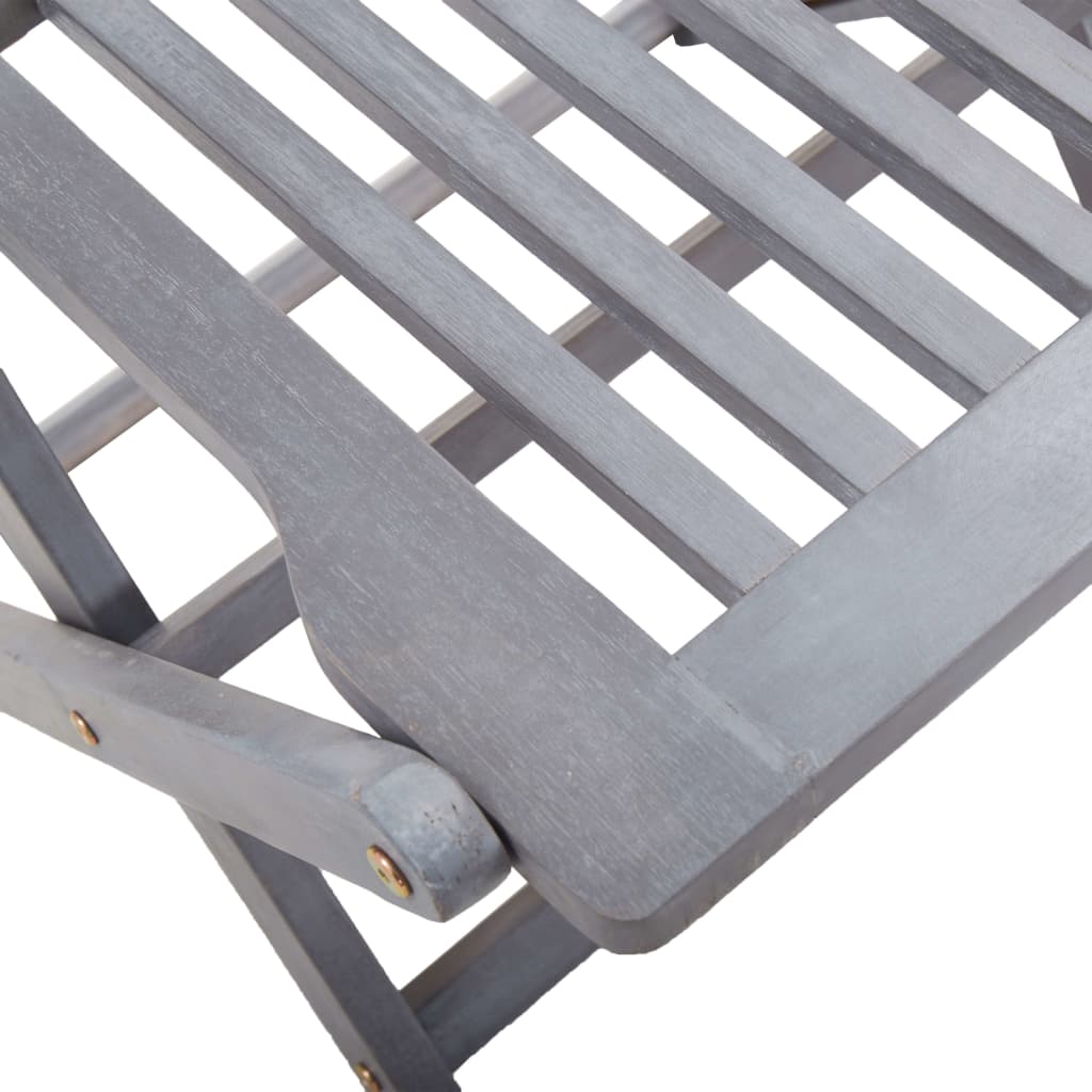 Ensemble à manger de jardin 5 pcs Bois d'acacia massif Gris
