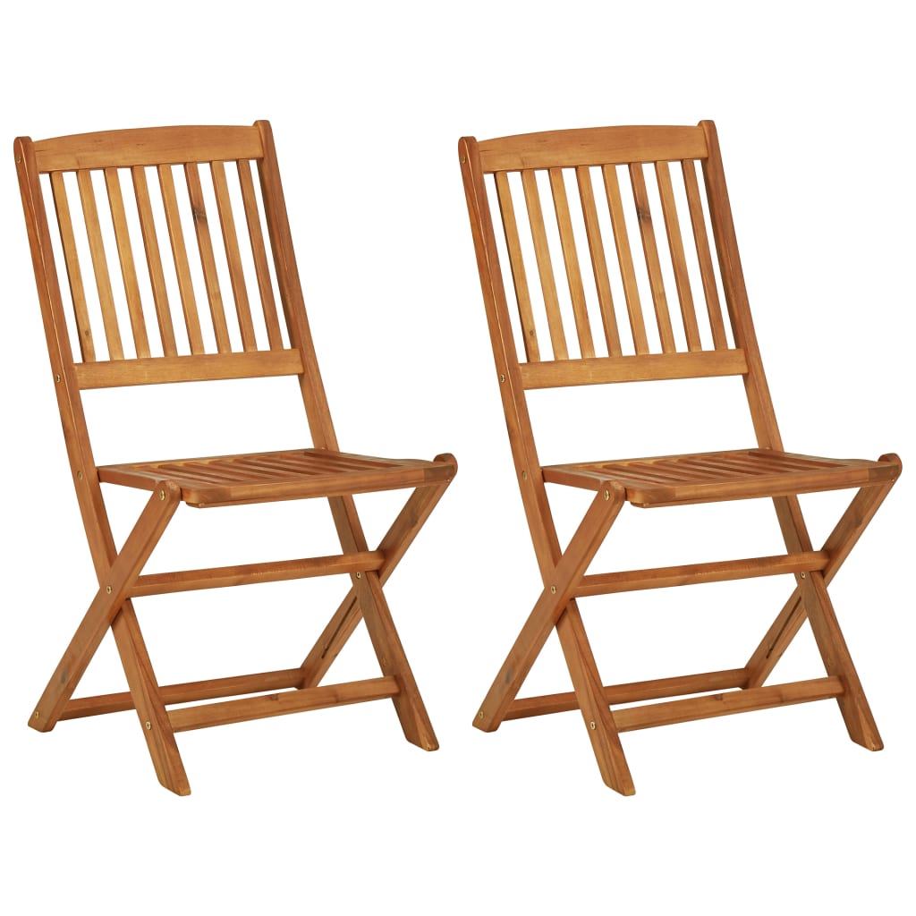 Ensemble à manger de jardin pliable 3 pcs Bois d'acacia solide