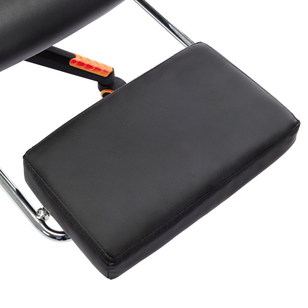 Chaise de jeu avec repose-pied Noir et orange Cuir artificiel - XIOS