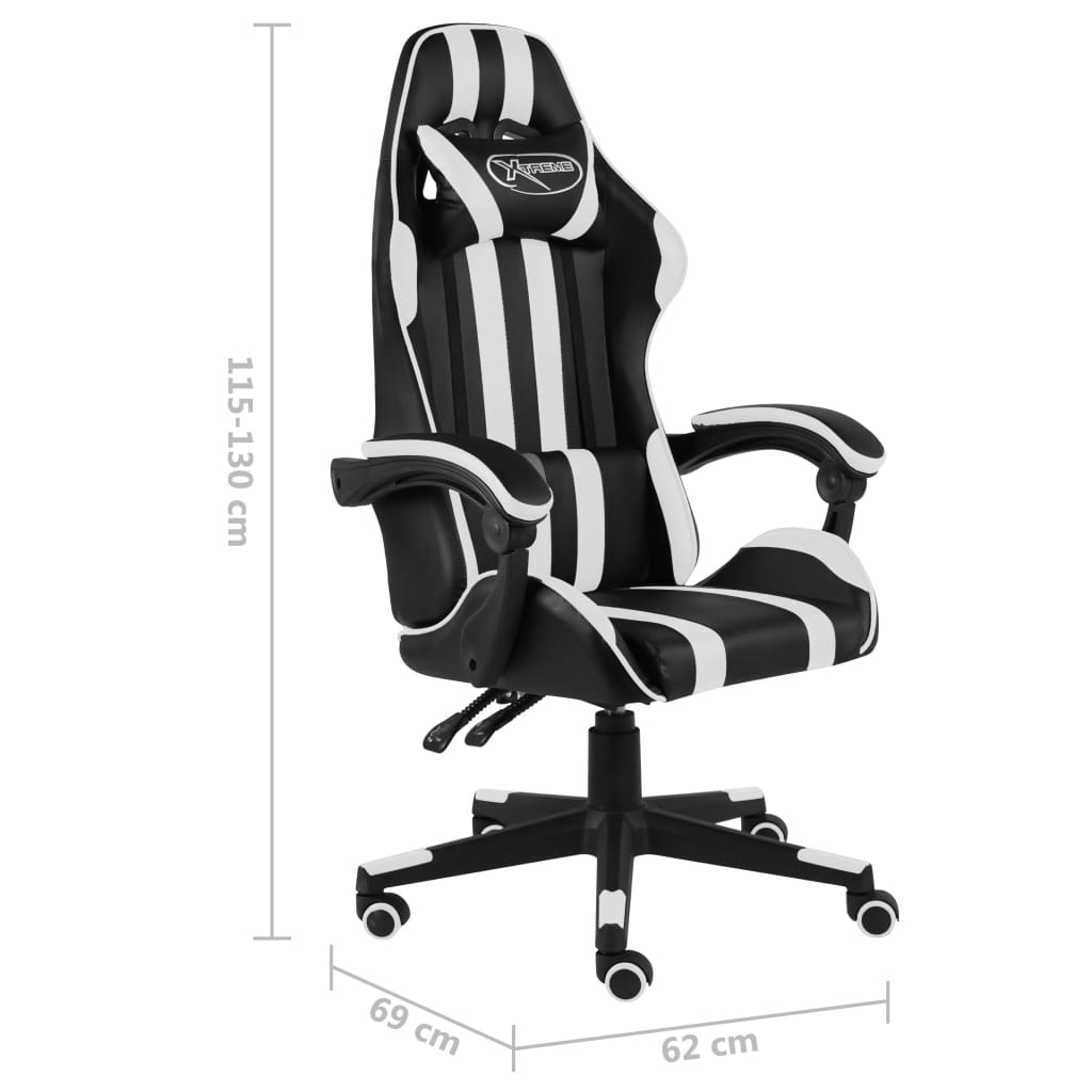 Fauteuil de jeux vidéo Noir et blanc Similicuir - XIOS