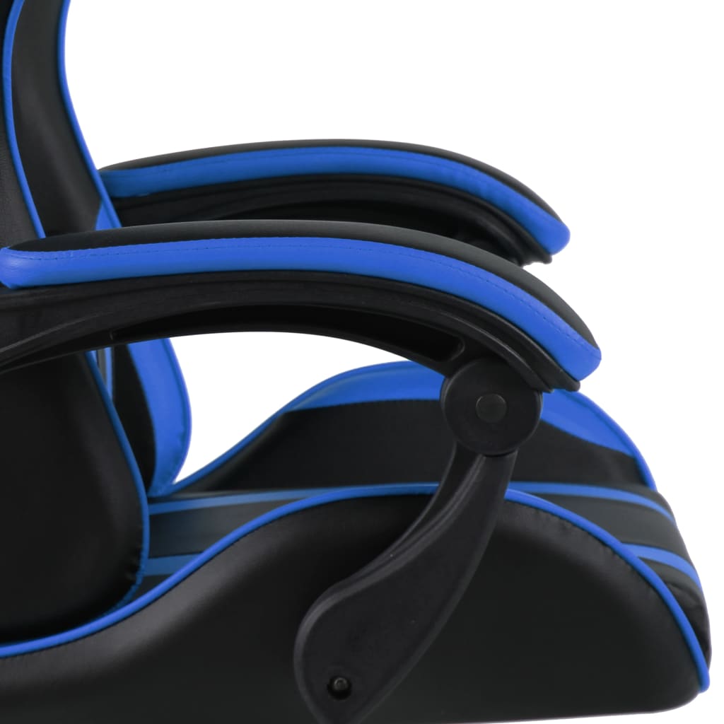 Fauteuil de jeux vidéo avec repose-pied Noir et bleu Similicuir - XIOS