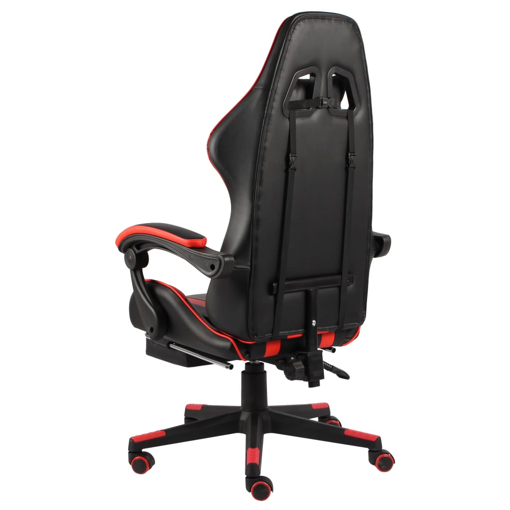 Fauteuil de jeux vidéo et repose-pied Noir et rouge Similicuir - XIOS