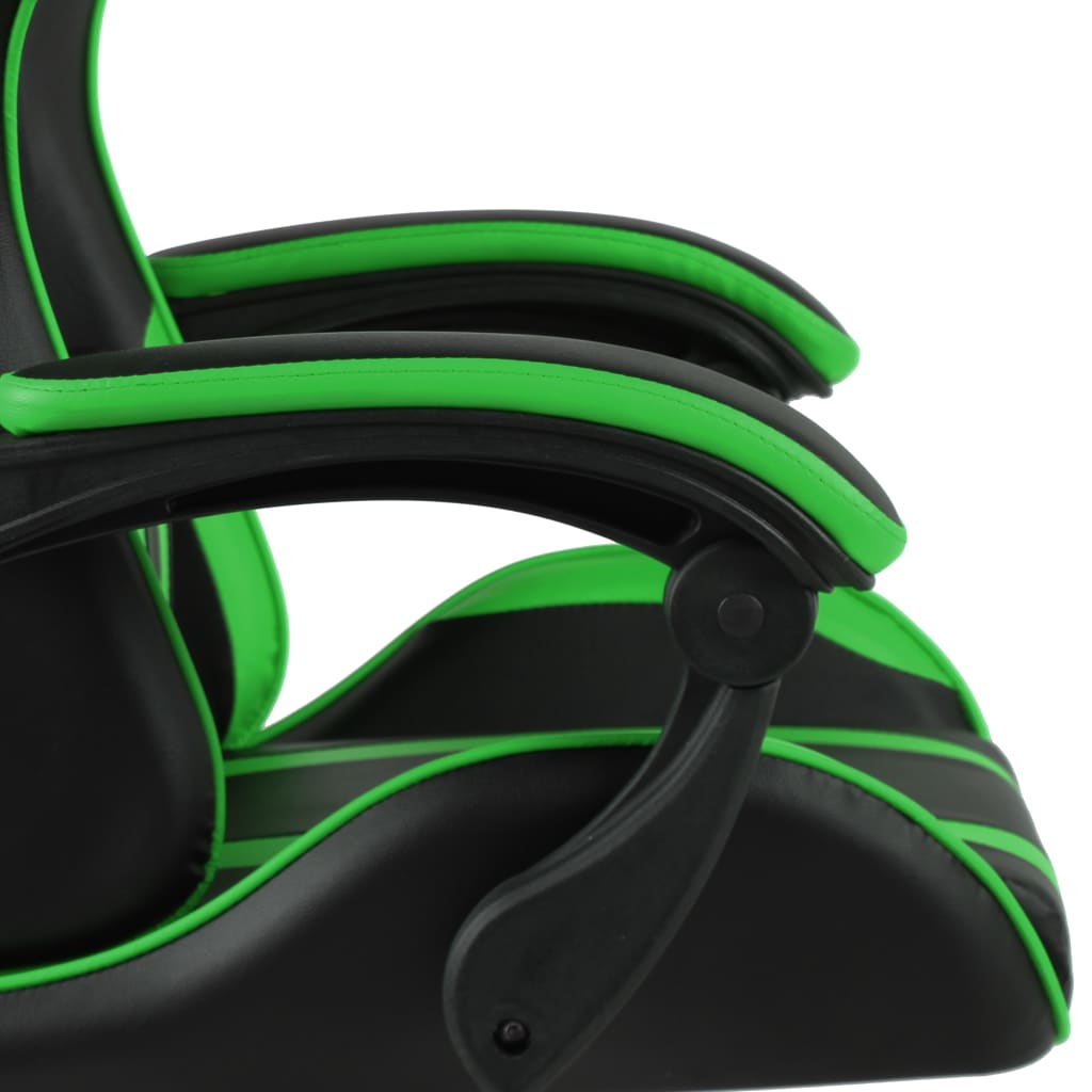 Fauteuil de jeux vidéo avec repose-pied Noir et vert Similicuir - XIOS