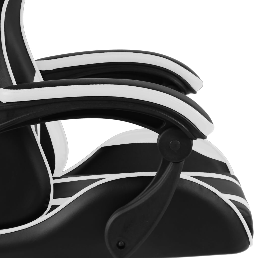 Fauteuil de jeux vidéo et repose-pied Noir et blanc Similicuir - XIOS