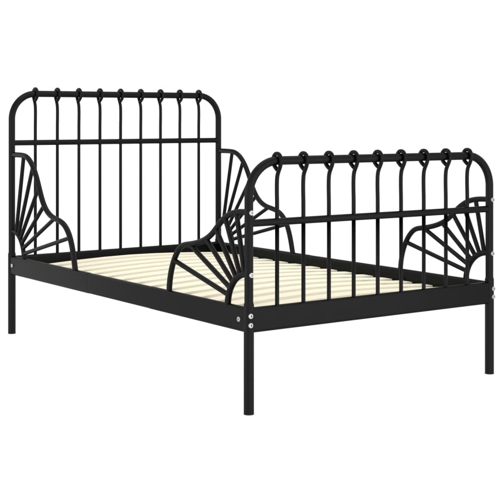 Cadre de lit extensible sans matelas Noir Métal 80x130/200 cm - XIOS