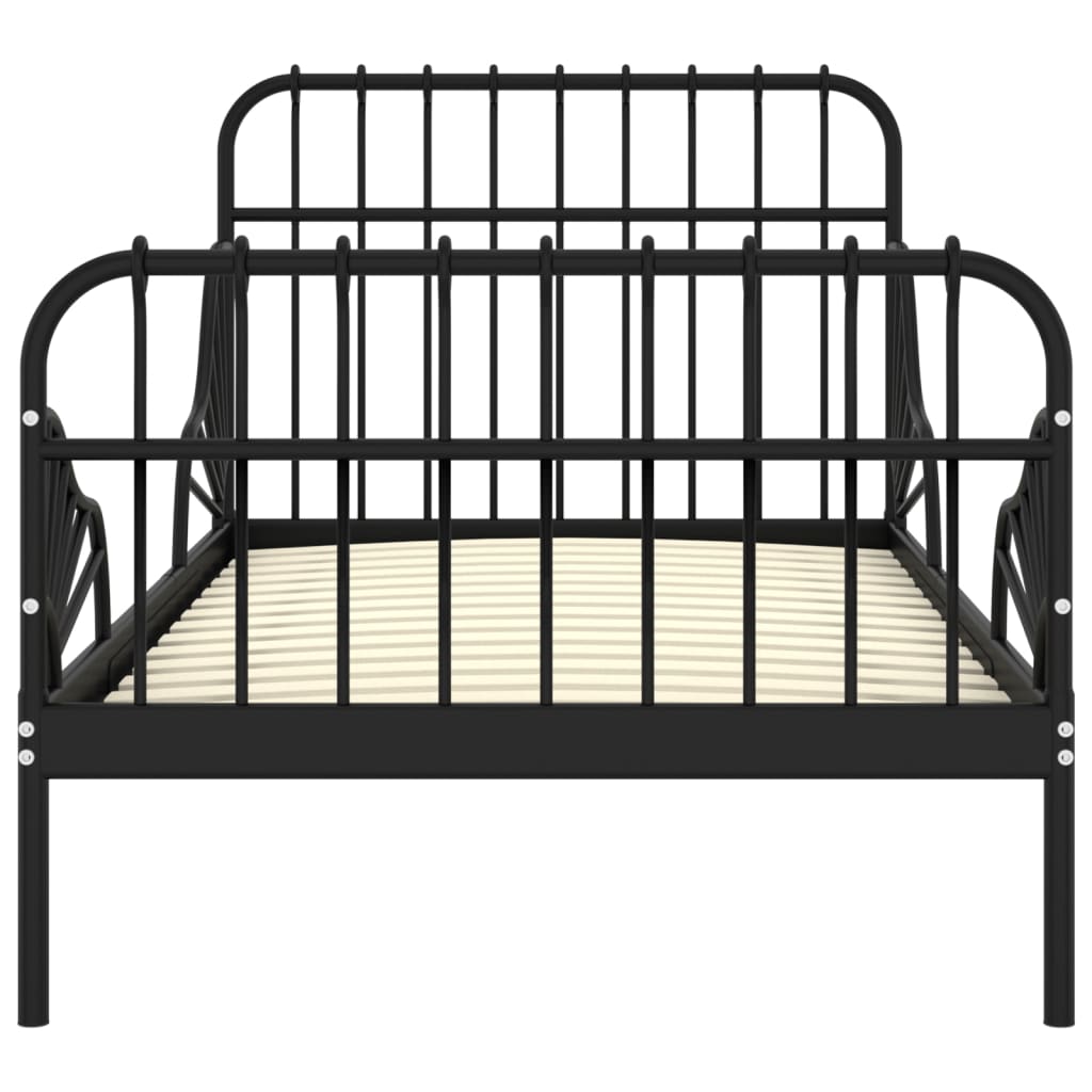 Cadre de lit extensible sans matelas Noir Métal 80x130/200 cm - XIOS