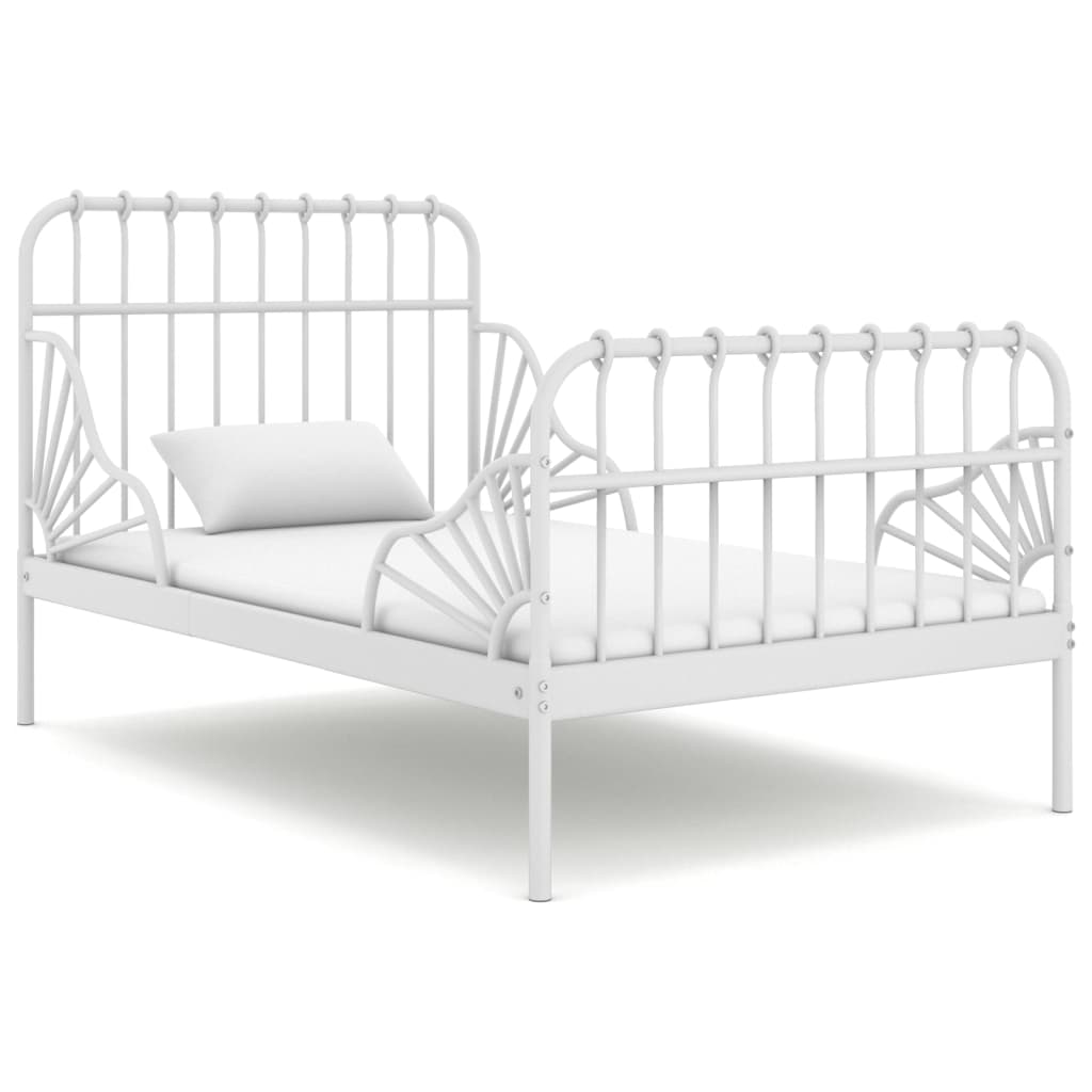 Cadre de lit extensible sans matelas blanc métal 80x130/200 cm - XIOS