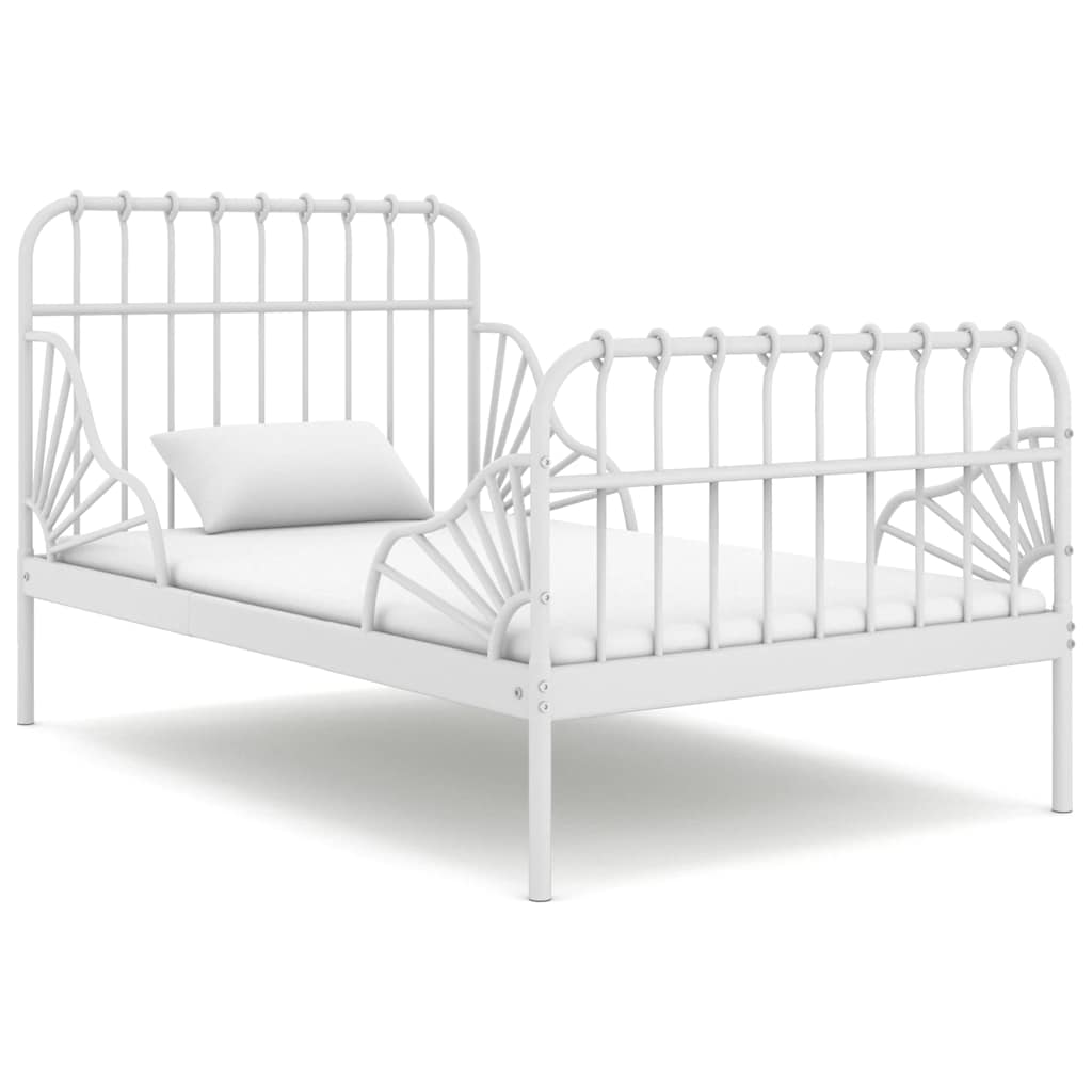 Cadre de lit extensible sans matelas blanc métal 80x130/200 cm - XIOS