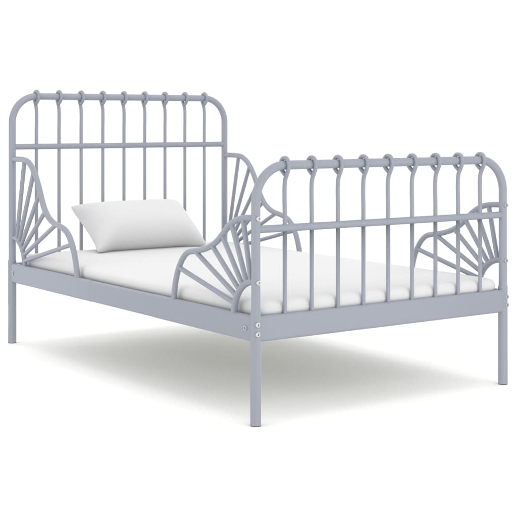 Cadre de lit extensible Gris Métal 80x130/200 cm - XIOS
