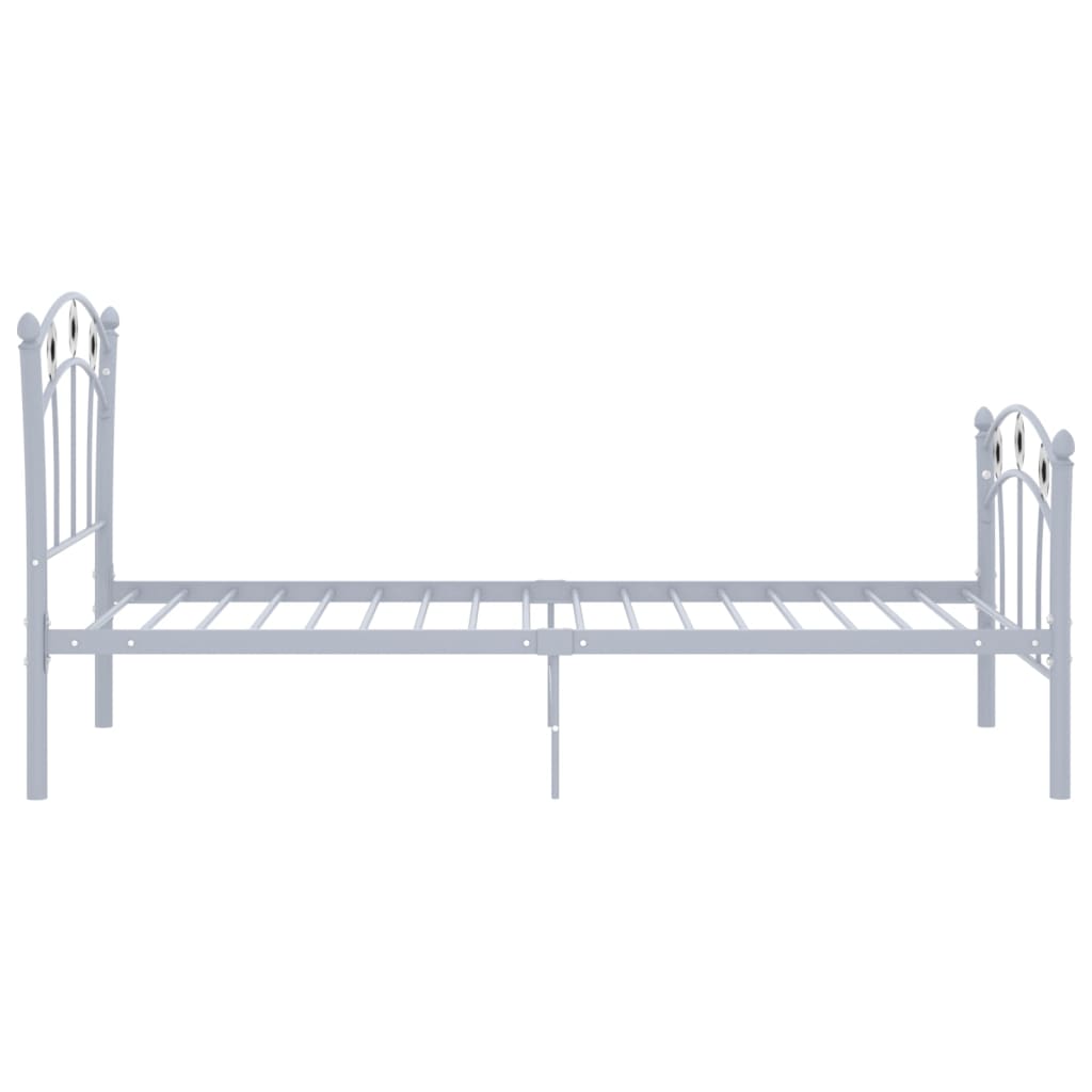 Cadre de lit sans matelas gris métal 90x200 cm - XIOS